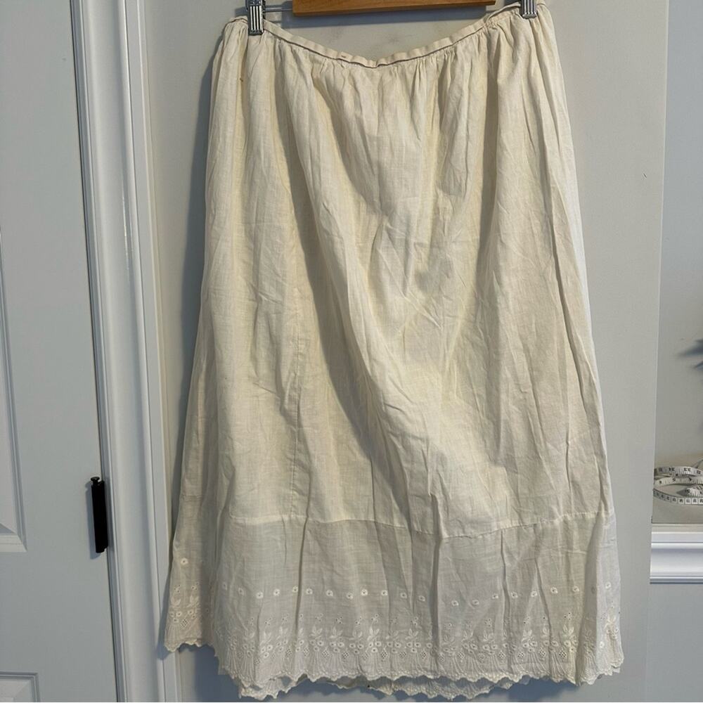 Vintage Antique Cream Lace Embroidered Maxi Skirt Medium - Picture 4 of 16